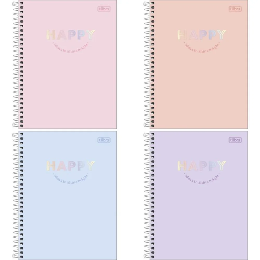 Caderno 10X1 Cp.dura Colegial Happy 160Fls. Tilibra (Pct.c/04) - imagem 2