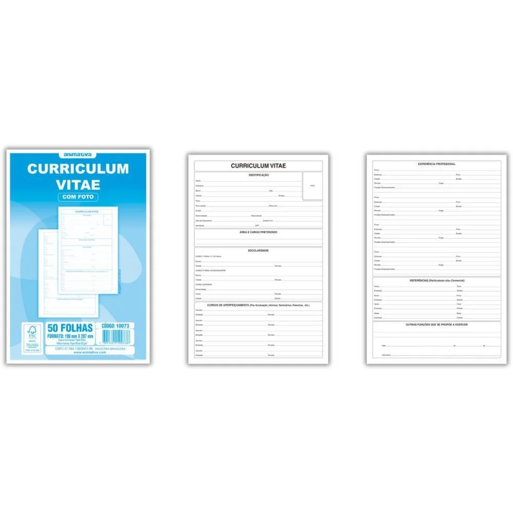 Impresso Administrativo Curriculum 50 Folhas 199X297Mm Animativa (Pct.c/05) - imagem 3
