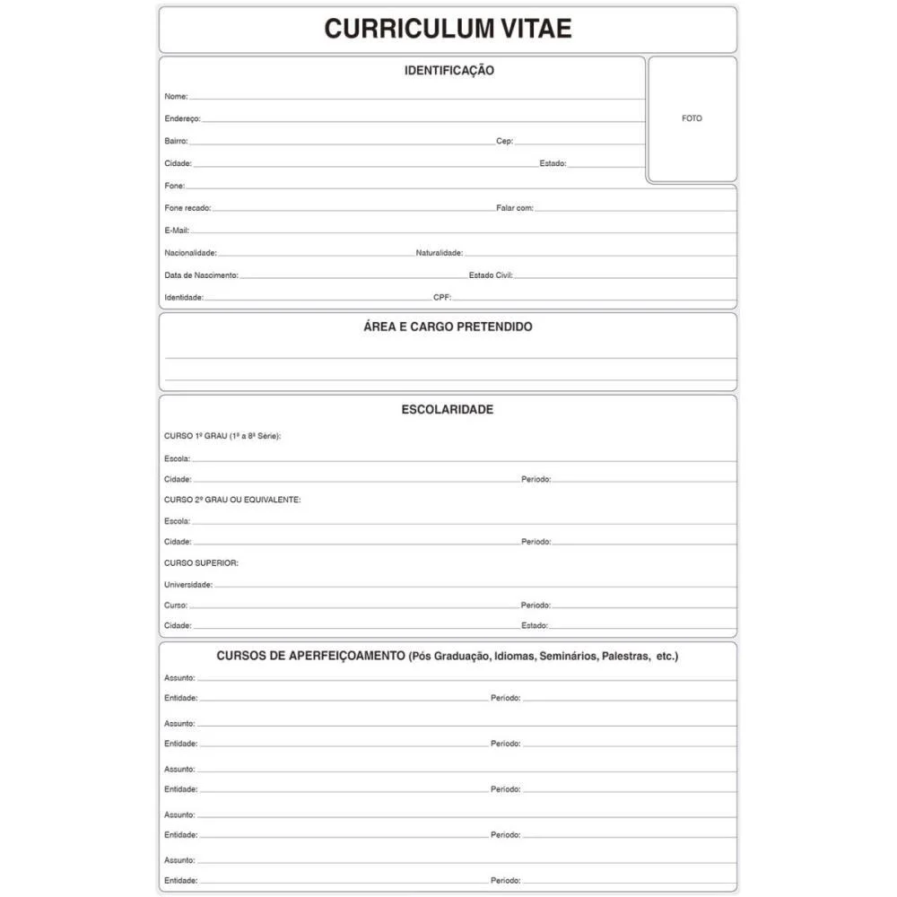 Impresso Administrativo Curriculum 50 Folhas 199X297Mm Animativa (Pct.c/05) - imagem 5
