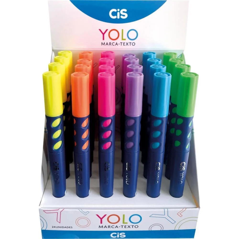 Caneta Marca Texto Cis Yolo 6 Cores Sertic C/ 24 Unidades - imagem 3
