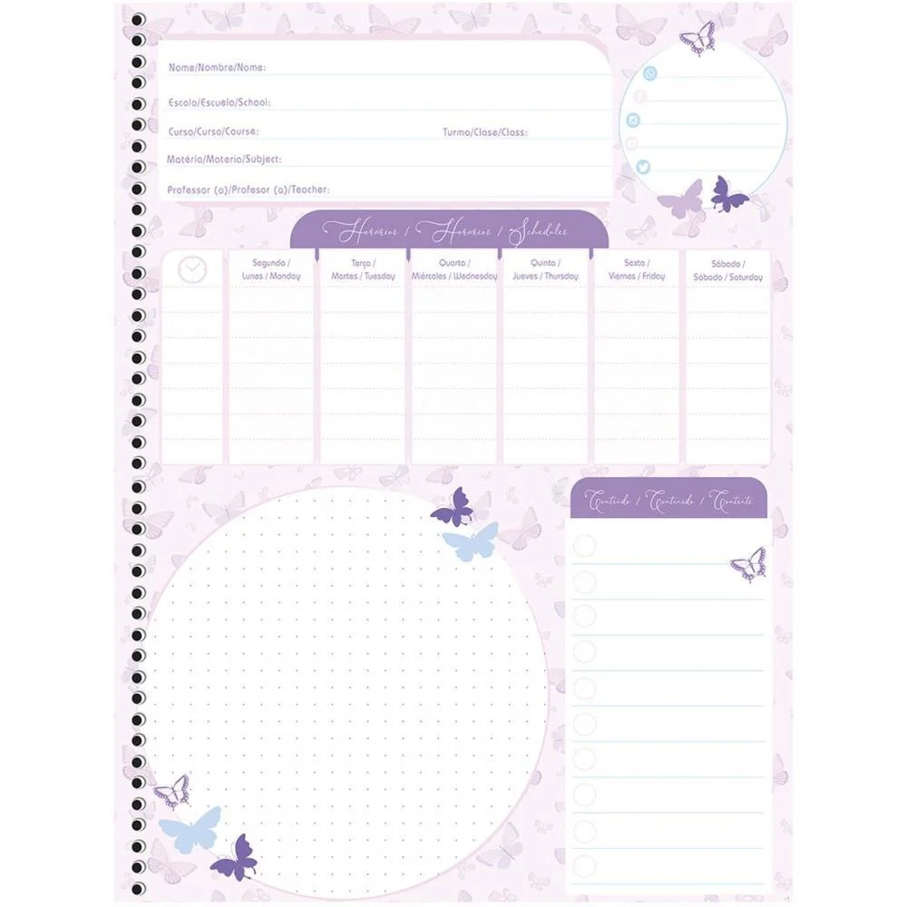 Caderno 10X1 Capa Dura Papilio Holografico 160F Animativa (Pct.c/04) - imagem 5