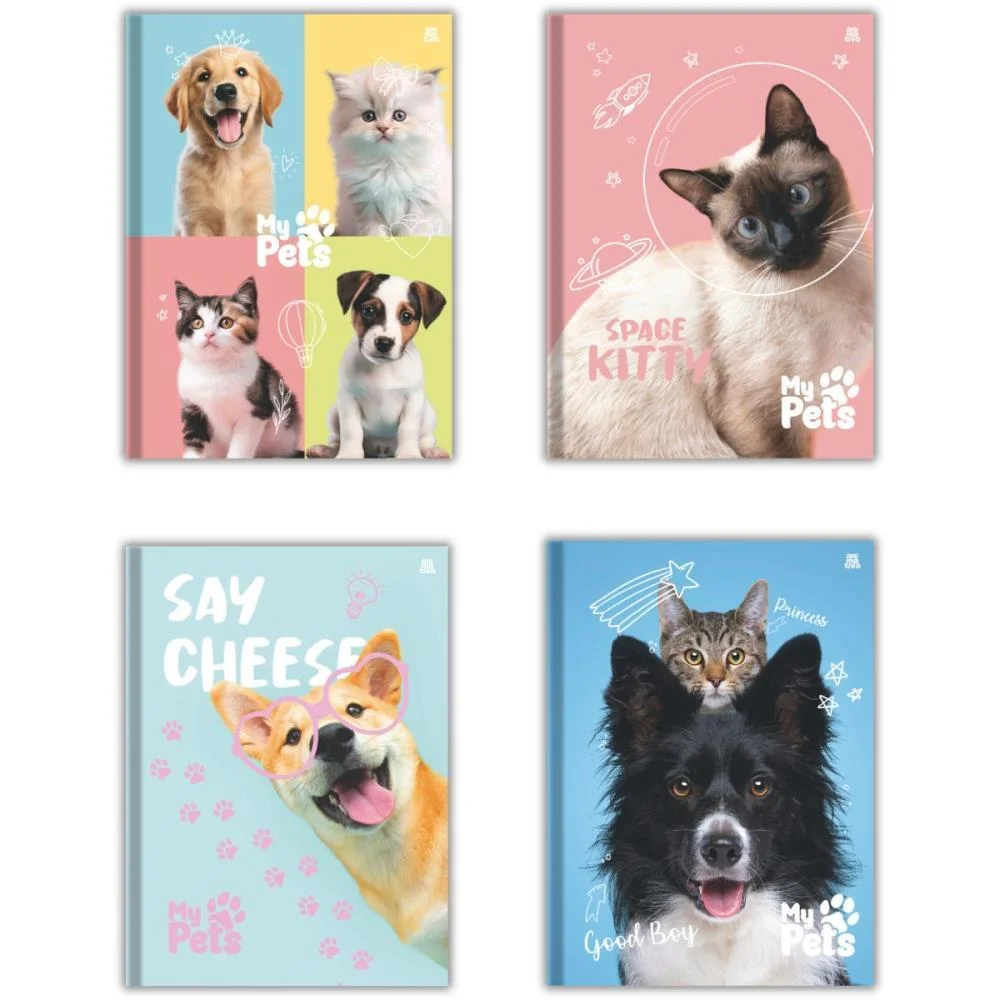 Caderno Brochura Pequeno Capa Dura My Pets 80F Animativa (Pct.c/05) - imagem 2