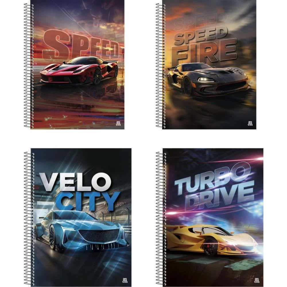 Caderno 10X1 Capa Dura Silver Tuning 160F Animativa (Pct.c/04) - imagem 2