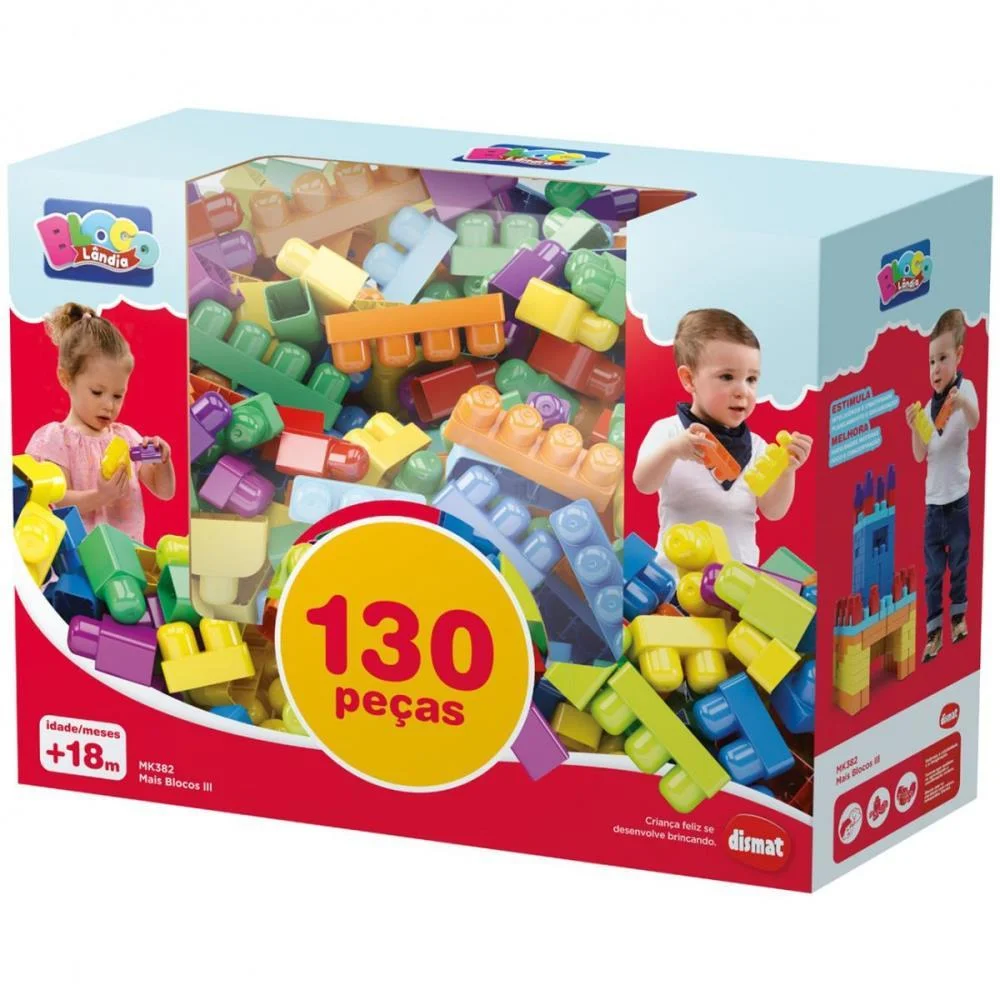 Brinquedo Para Montar Mais Blocos 3 130Pecas Dismat - imagem 3