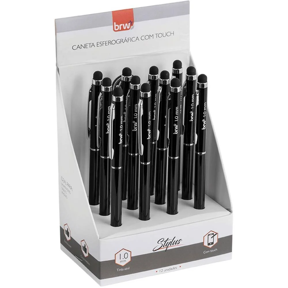 Caneta Esferografica Metalica Prime Touch 1.0M Pt. Brw C/ 12 Unidades - imagem 3