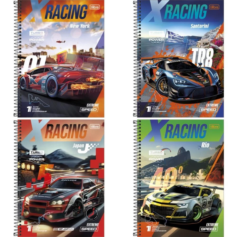 Caderno 01X1 Capa Dura X-Racing 80Fls. Tilibra (Pct.c/04) - imagem 4