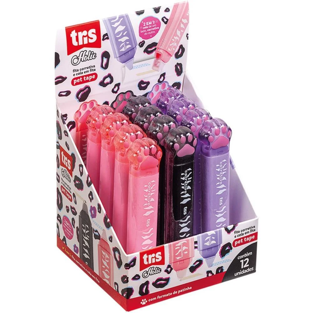 Corretivo Em Fita Pets Corretivo+Cola Tape 3Core Summit C/ 12 Unidades - imagem 2