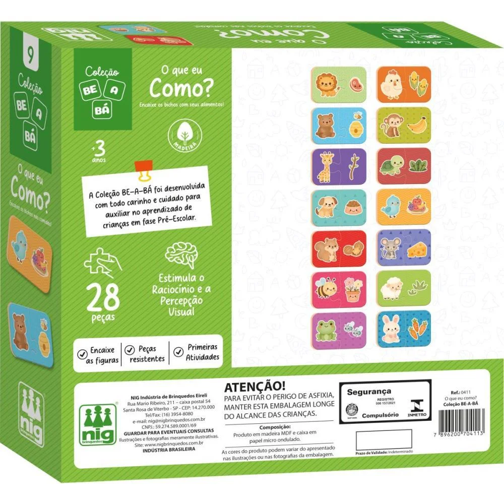 Brinquedo Educativo Be A Ba O Que Eu Como Nig Brinquedos - imagem 5