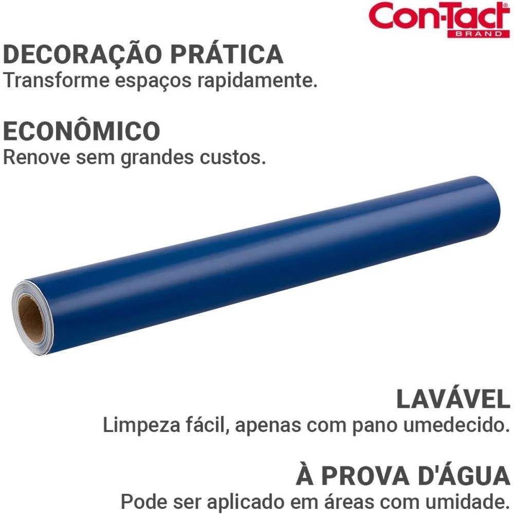 Contact Liso 45Cmx10M Brilho Azul Contact (Rolo) - imagem 3