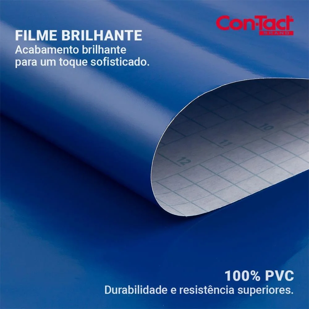 Contact Liso 45Cmx10M Brilho Azul Contact (Rolo) - imagem 4