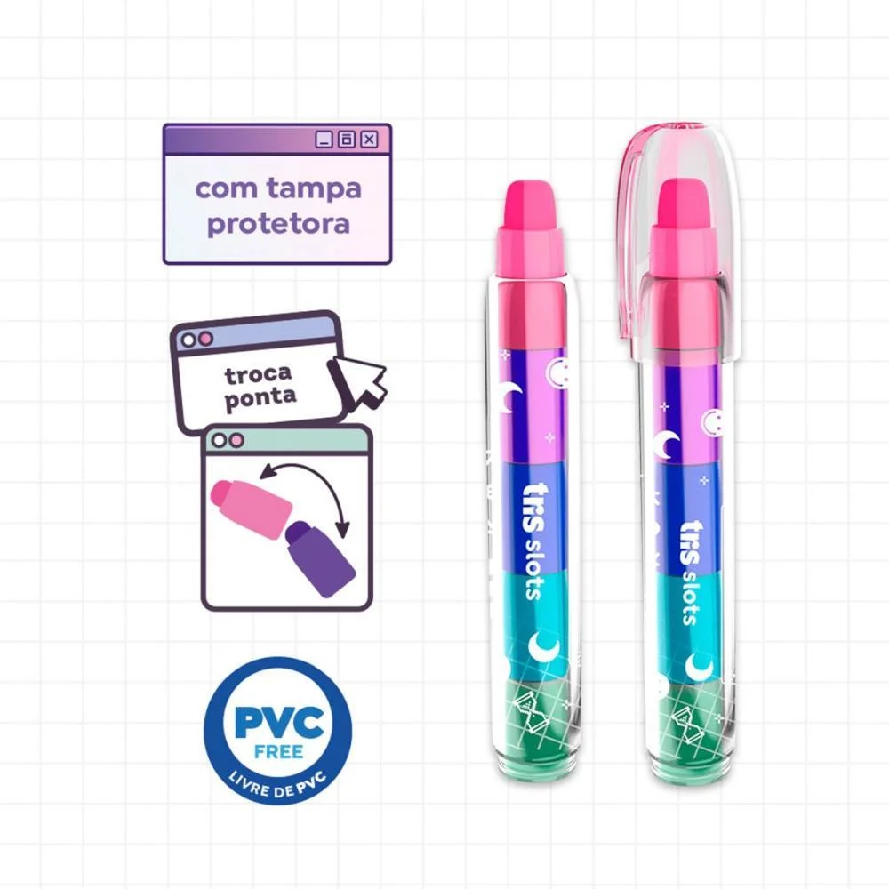 Borracha Caneta Tris Slots Troca Pontas 5Cores Summit C/ 12 Unidades - imagem 4