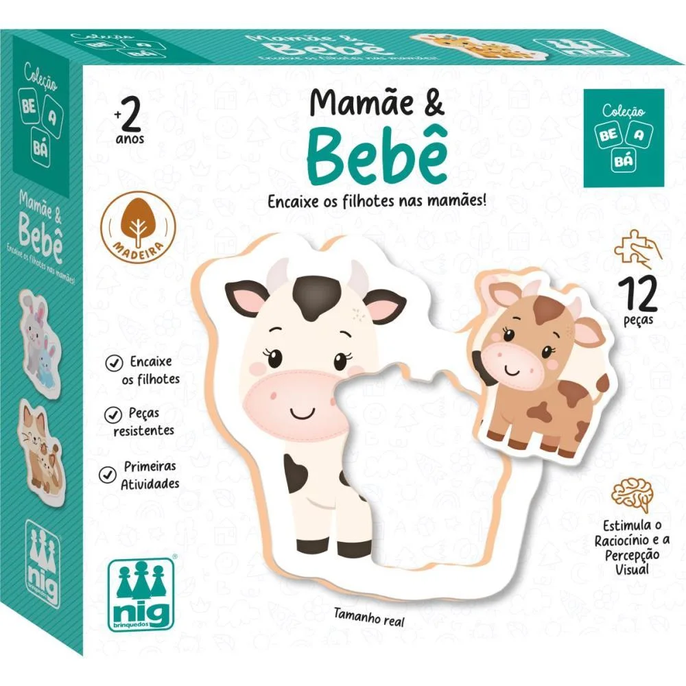 Brinquedo Educativo Be A Ba Mamae E Bebe Nig Brinquedos - imagem 3