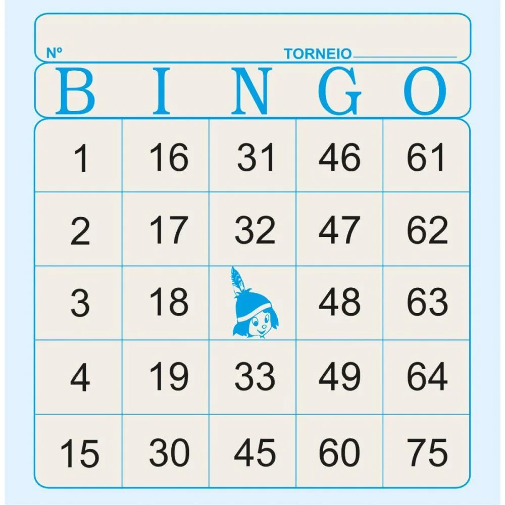 Bloco Para Bingo Azul 120X108Mm 100F Jornal Tamoio (Pct.c/15) - imagem 5