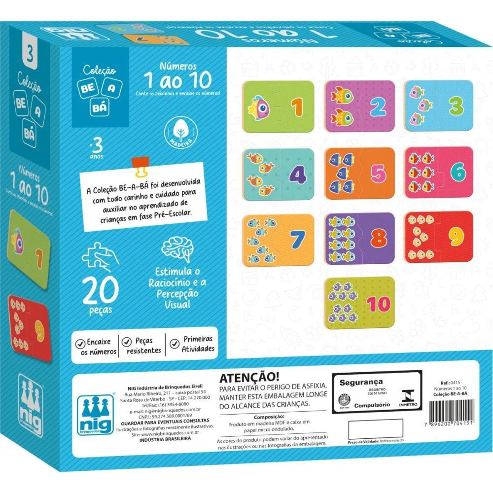 Brinquedo Educativo Numeros 0 A 10 Nig Brinquedos - imagem 5