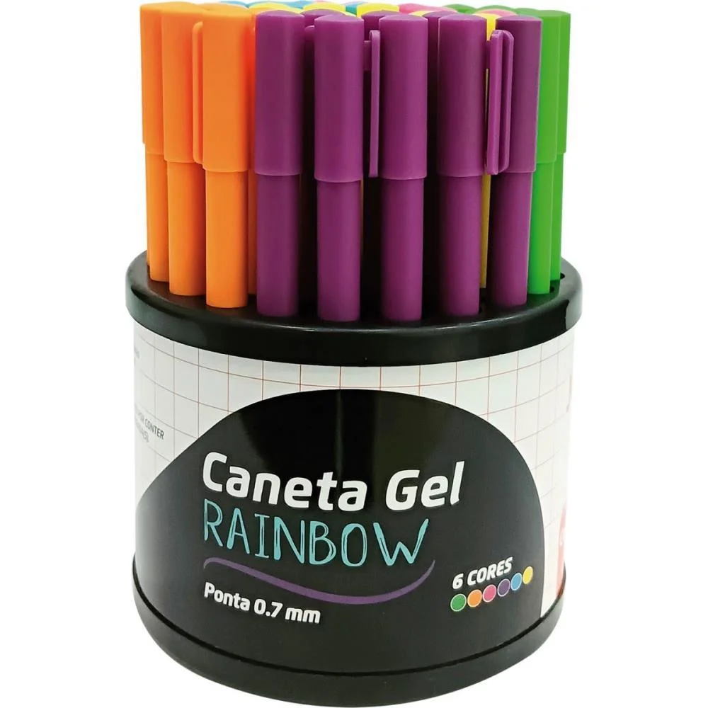 Caneta Gel Rainbow 0.7Mm 6Cores Leonora C/ 50 Unidades - imagem 3