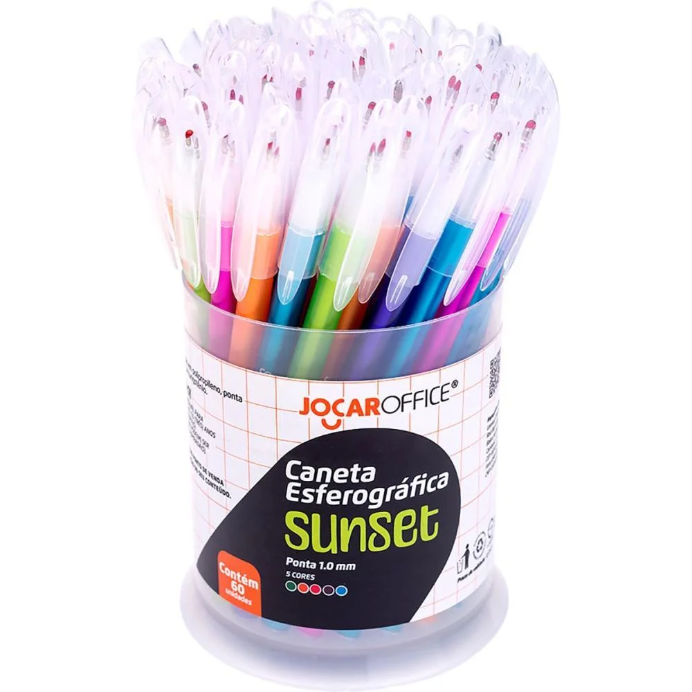 Caneta Esferografica Jocar Sunset 1.0Mm 5Cores Leonora C/ 60 Unidades - imagem 3