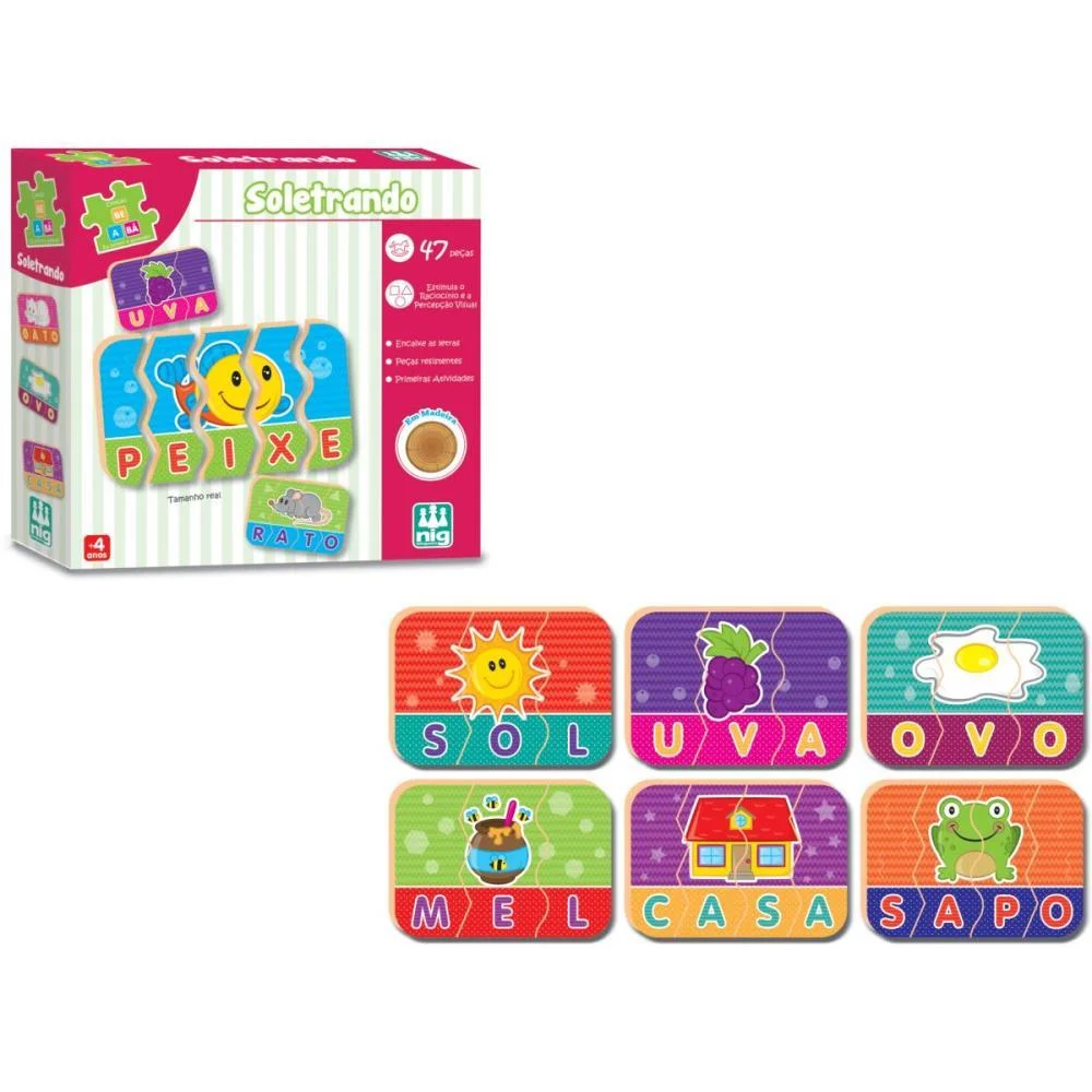 Brinquedo Educativo Be A Ba Soletrando Nig Brinquedos - imagem 3