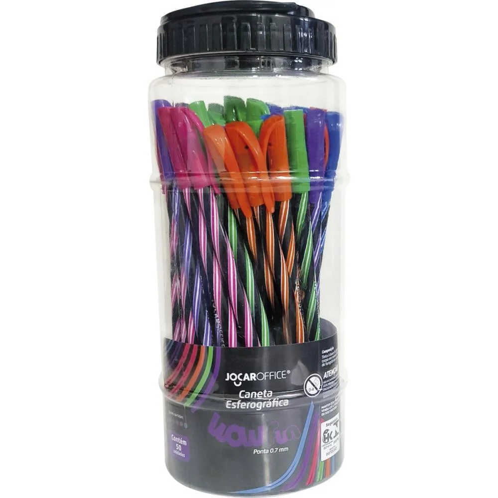 Caneta Esferografica Wow Fun Black 0.7Mm 5Cores Leonora C/ 50 Unidades - imagem 3