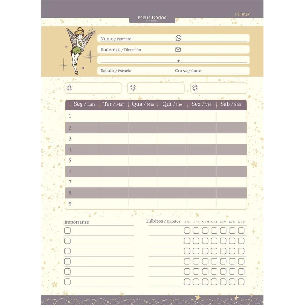 Caderno 10X1 Capa Dura Tinker Bell Kraft 160Fls. I.a Jandaia (Pct.c/04) - imagem 11