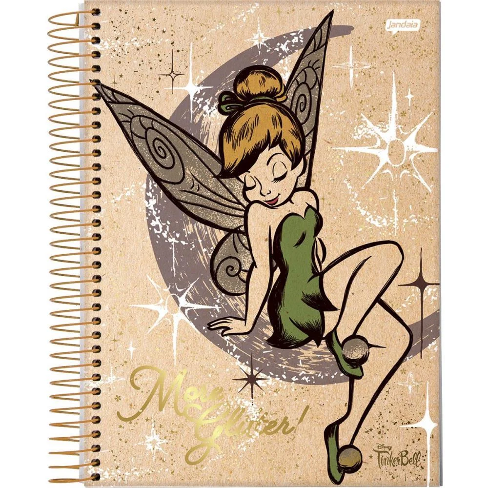 Caderno 10X1 Capa Dura Tinker Bell Kraft 160Fls. I.a Jandaia (Pct.c/04) - imagem 3