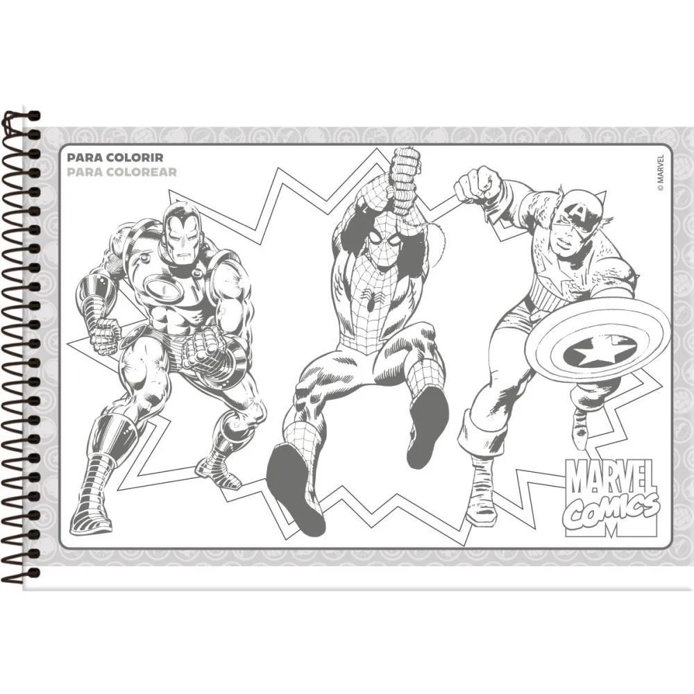 Caderno Desenho Univ Capa Dura Marvel Comics 80F Foroni (Pct.c/05) - imagem 5