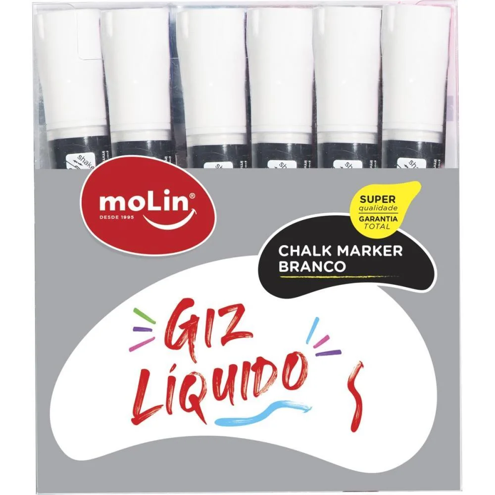 Giz Liquido Branco Com 6 Molin (Estojo) - imagem 3