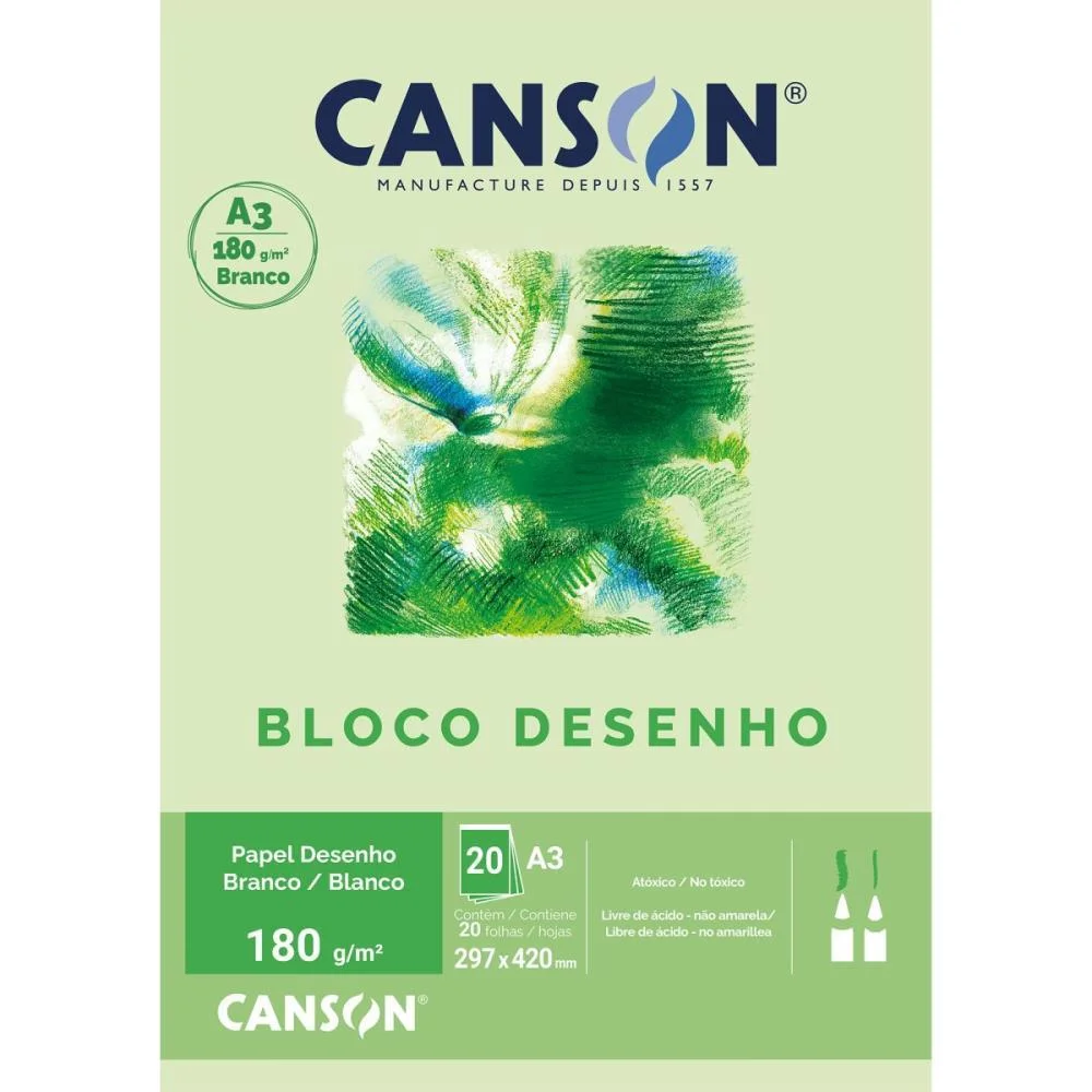 Bloco Para Educacao Artistica Desenho A3 180G 20Fls Branco Canson (Bloco) - imagem 4