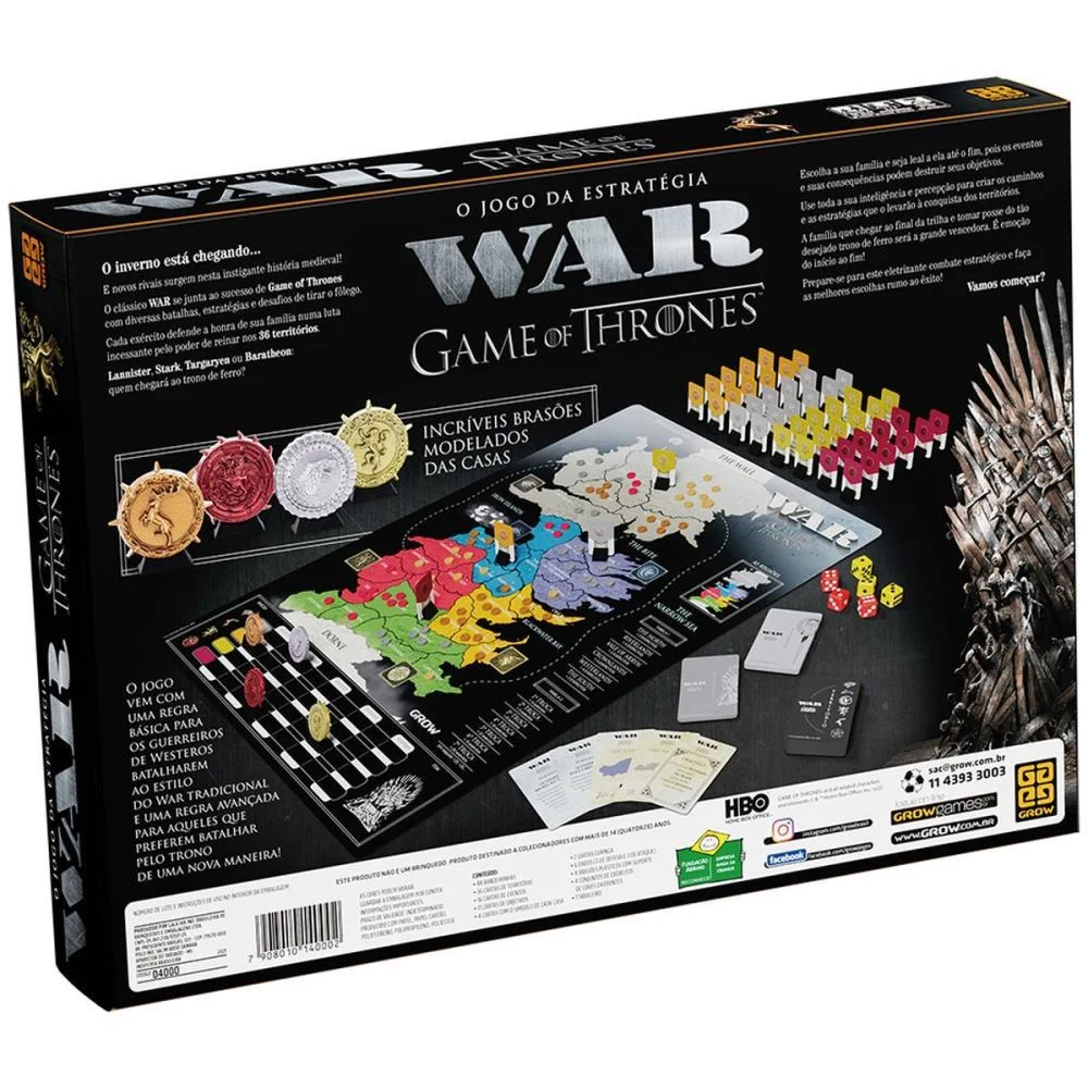 Jogo De Tabuleiro War Game Of Thrones Grow - imagem 5