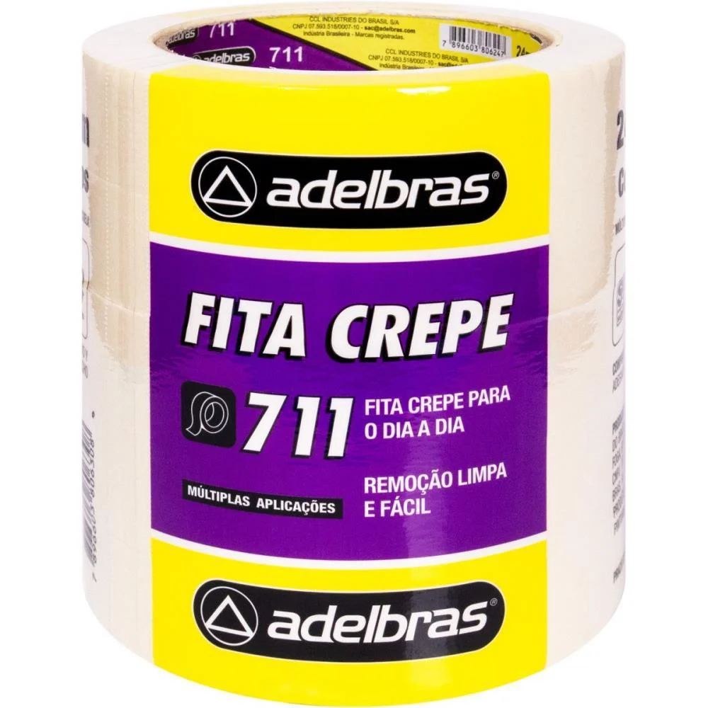 Fita Crepe 711 Crepe 24Mmx40M Adelbras (Pct.c/05) - imagem 3