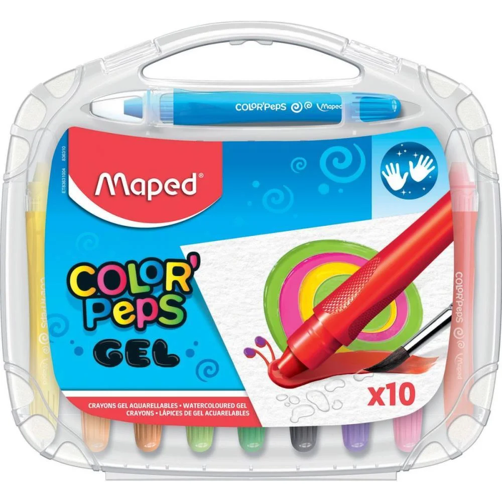 Giz De Cera Fino Gel Retr.color Peps Aquar 10 C Maped - imagem 2