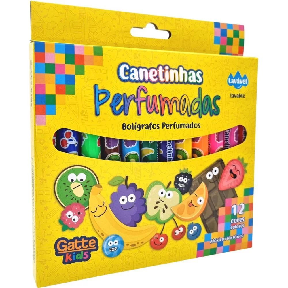 Caneta Hidrografica Hidrocor Cheiro De Fruta 12Cor Make+ (Estojo) - imagem 3