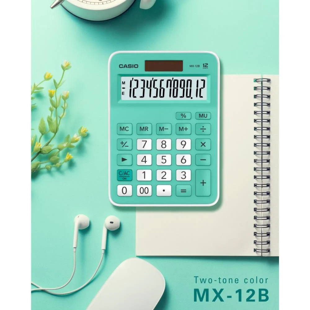Calculadora De Mesa 12 Dig. Verde Solar/Bateria Casio - imagem 5