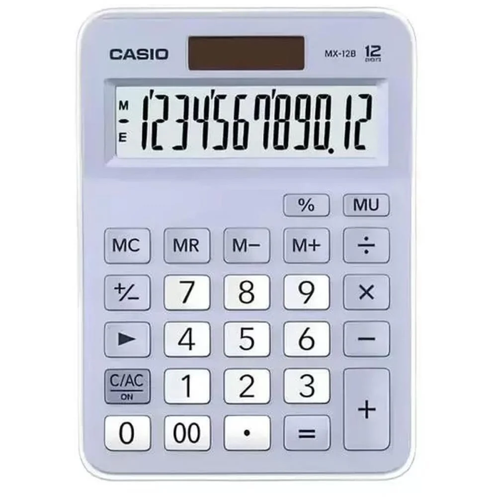 Calculadora De Mesa 12 Dig. Az Claro Solar/Bateria Casio - imagem 4