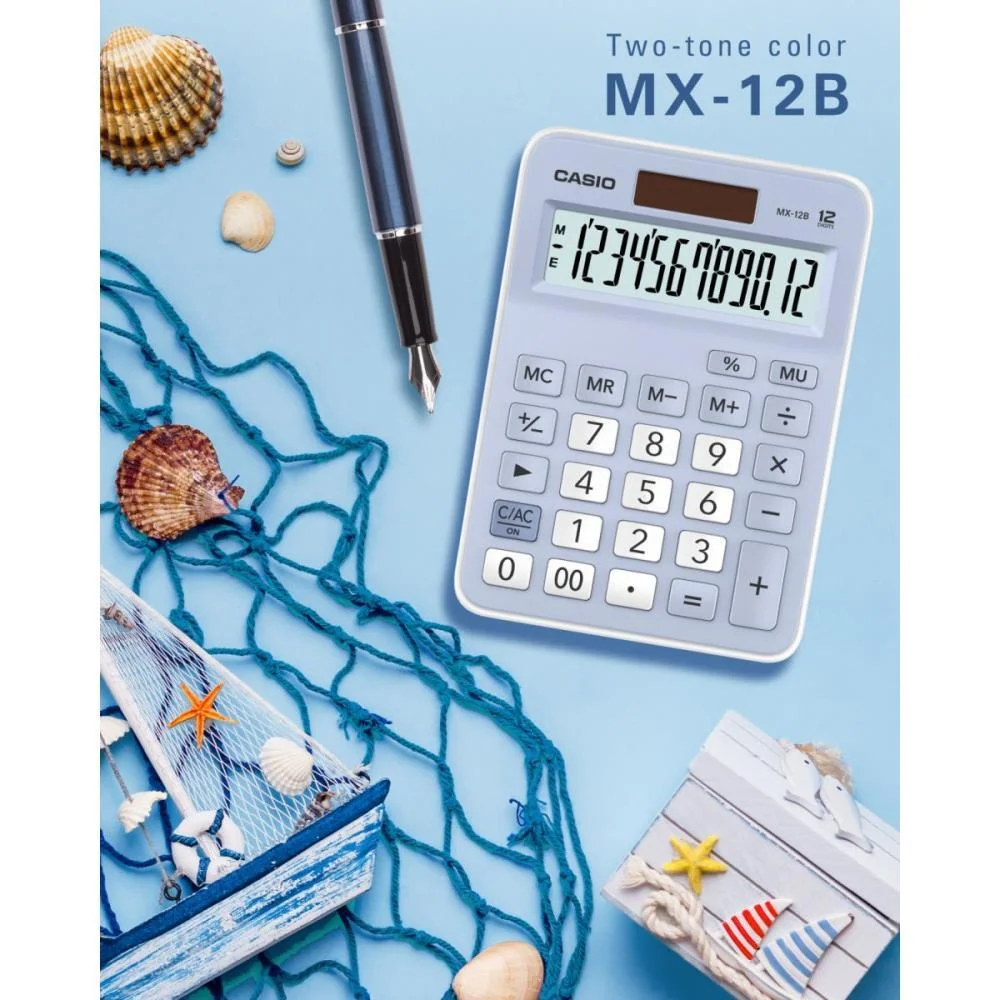 Calculadora De Mesa 12 Dig. Az Claro Solar/Bateria Casio - imagem 5