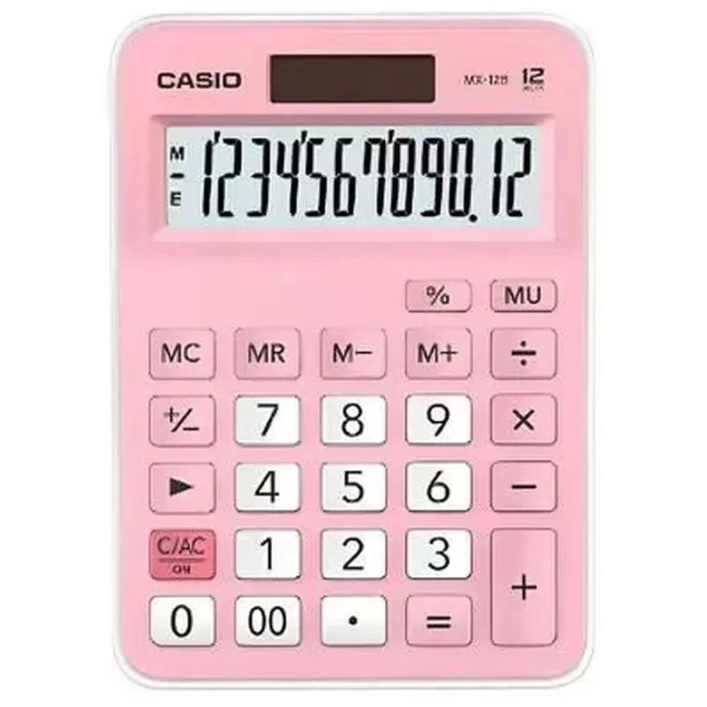 Calculadora De Mesa 12 Dig. Rosa Solar/Bateria Casio - imagem 4