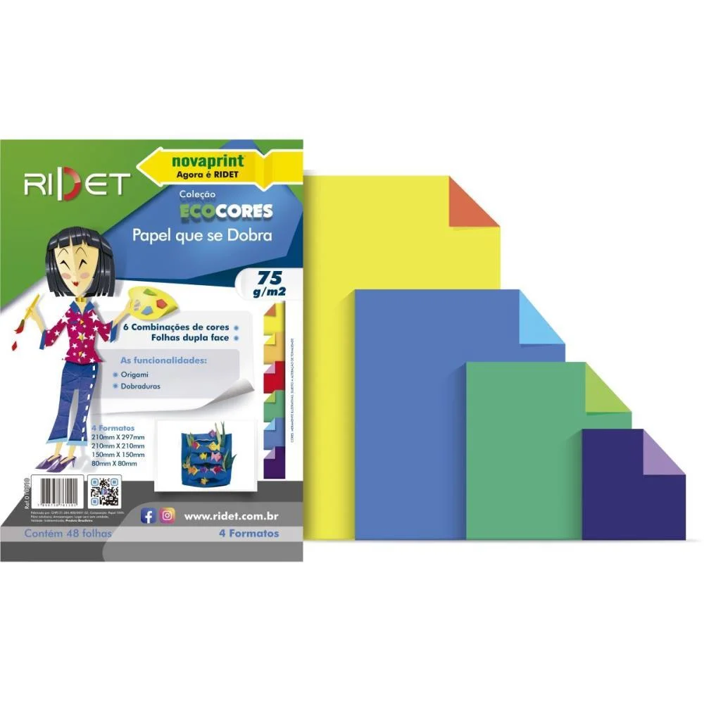 Bloco Para Educacao Artistica Dobra 4 Tamanhos 75G.48Fls Ridet (Pacote) - imagem 3