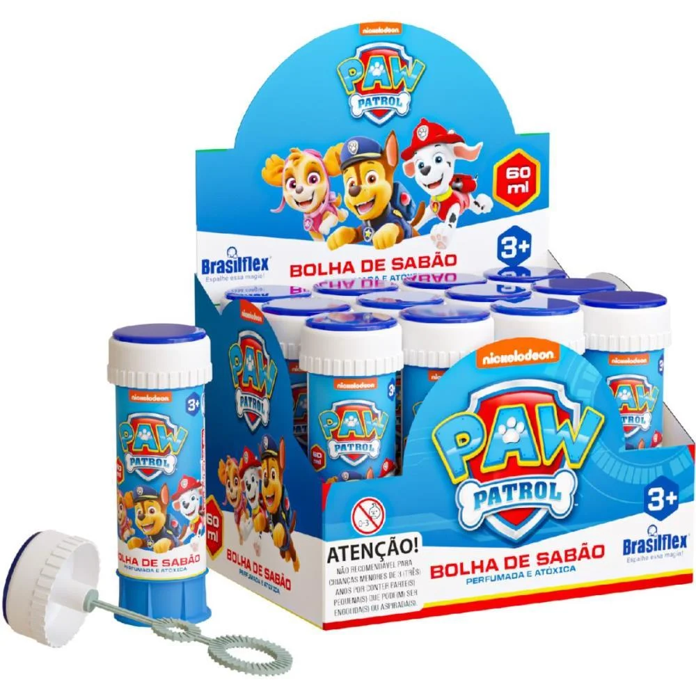 Bolha De Sabao Patrulha Canina 60Ml C/Jogo Brasilflex (Cx.c/12) - imagem 2