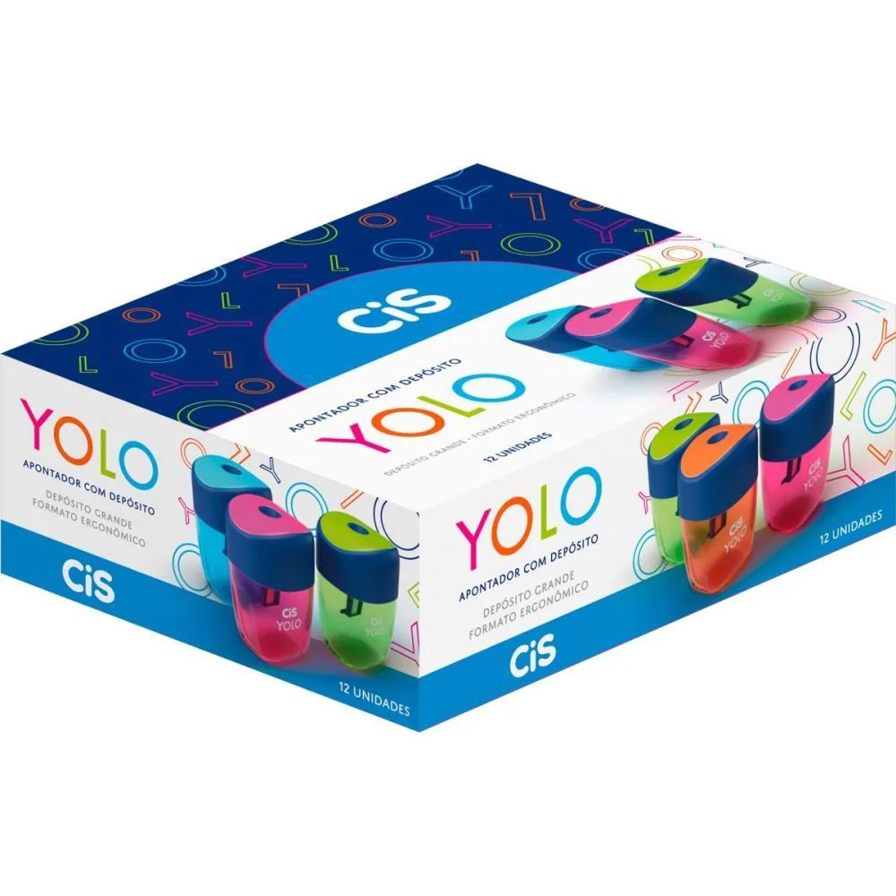 Apontador Com Deposito Cis Yolo 4 Cores Sertic C/ 12 Unidades - imagem 5