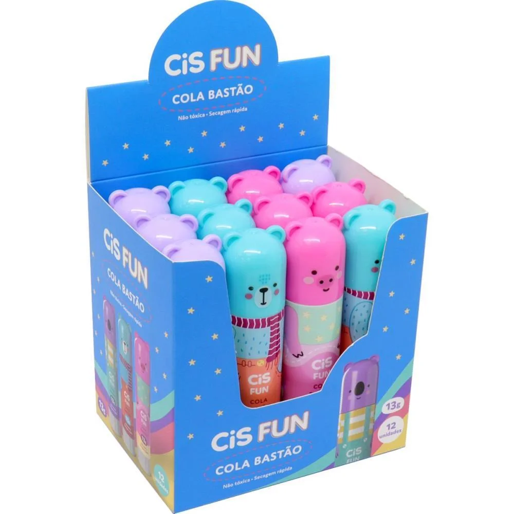 Cola Em Bastao Cis Fun 13G 3 Cores Sertic (Cx.c/12) - imagem 3