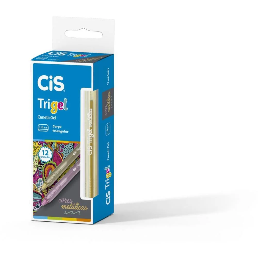 Caneta Gel Cis Trigel 1,0Mm Ouro Metalica Sertic (Cx.c/12) - imagem 3
