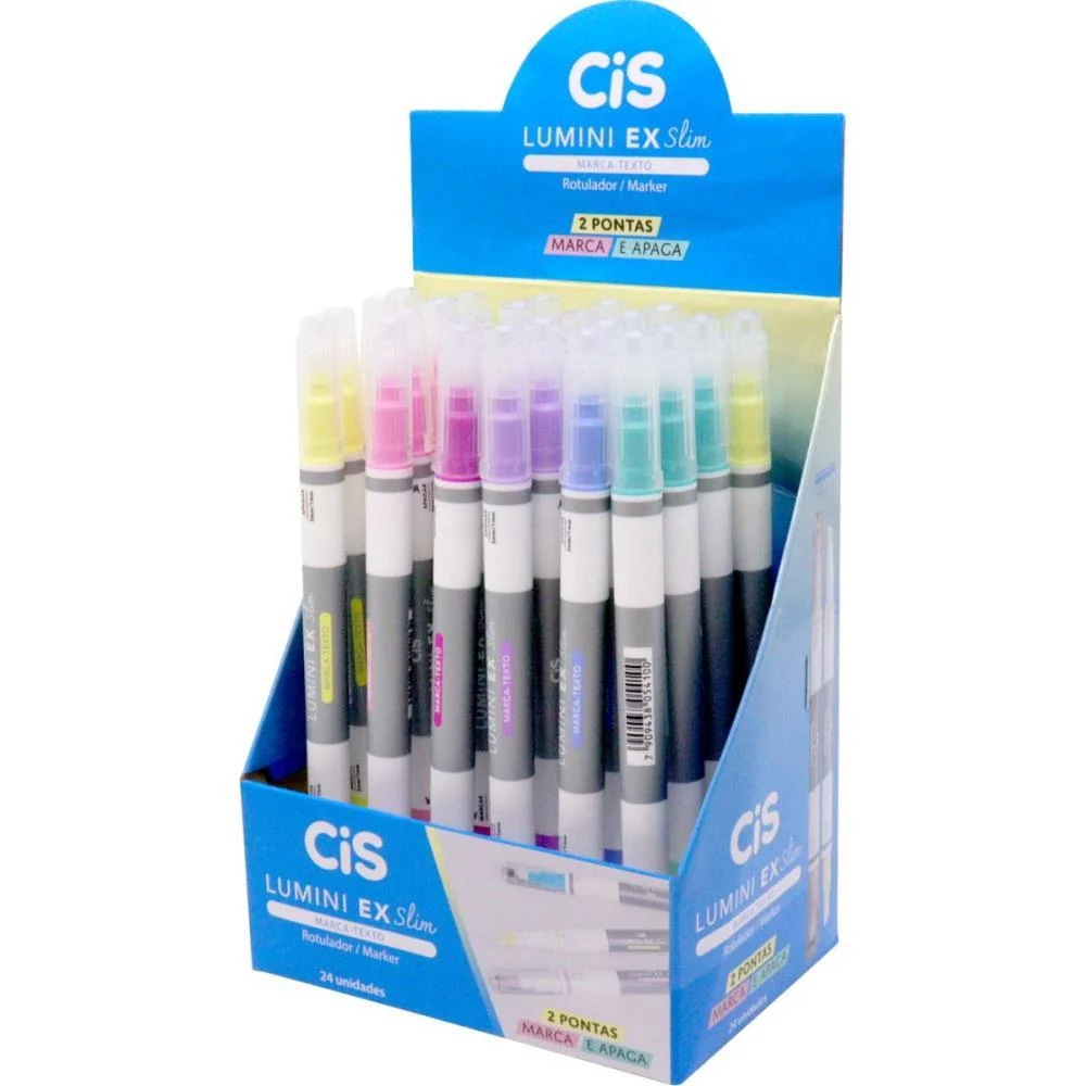 Caneta Marca Texto Cis Lumini Ex Slim Sortidas Sertic C/ 24 Unidades - imagem 2