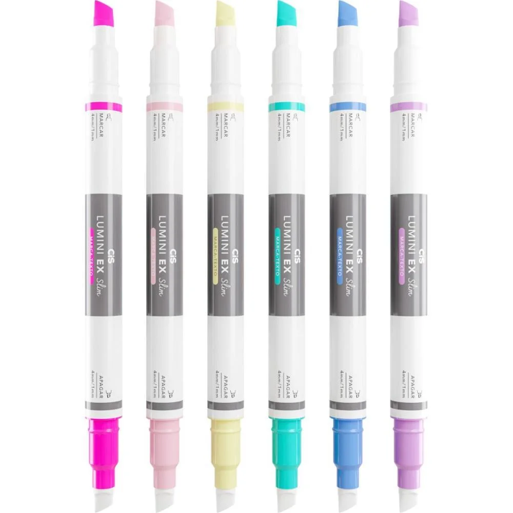 Caneta Marca Texto Cis Lumini Ex Slim Sortidas Sertic C/ 24 Unidades - imagem 4