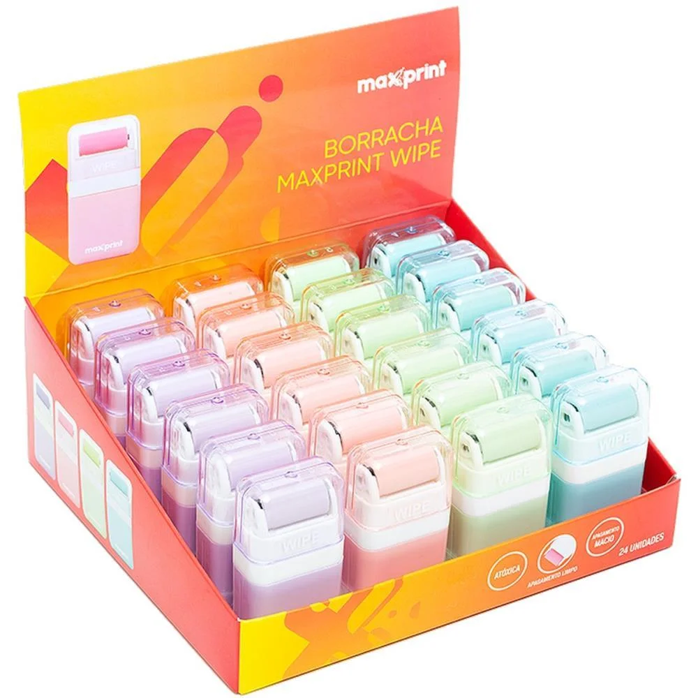 Borracha Colorida Wipe Tons Pastel Maxprint C/ 24 Unidades - imagem 2