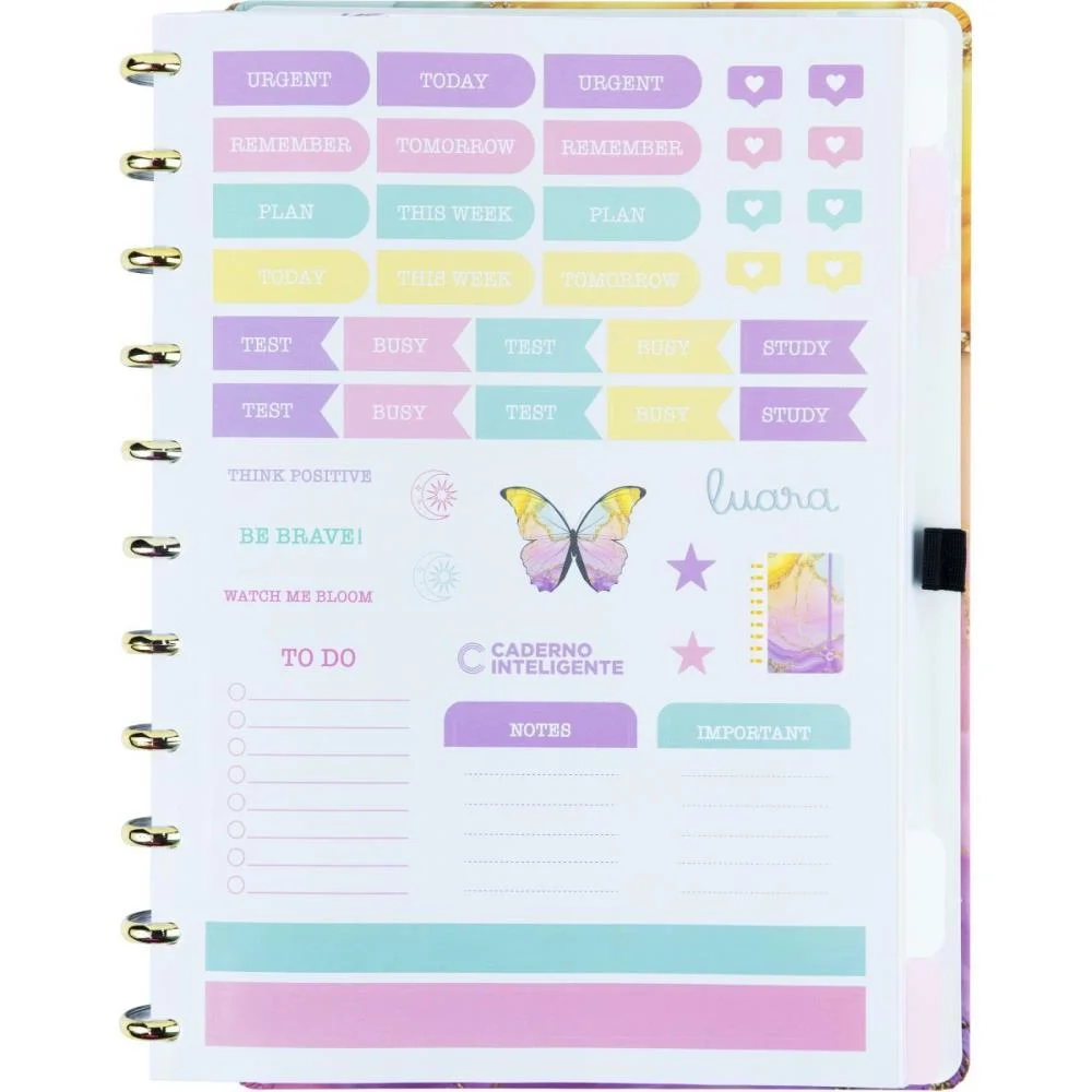Caderno Inteligente Grande Aurora By Luara 80Fls 215X280M Caderno Inteligente - imagem 4