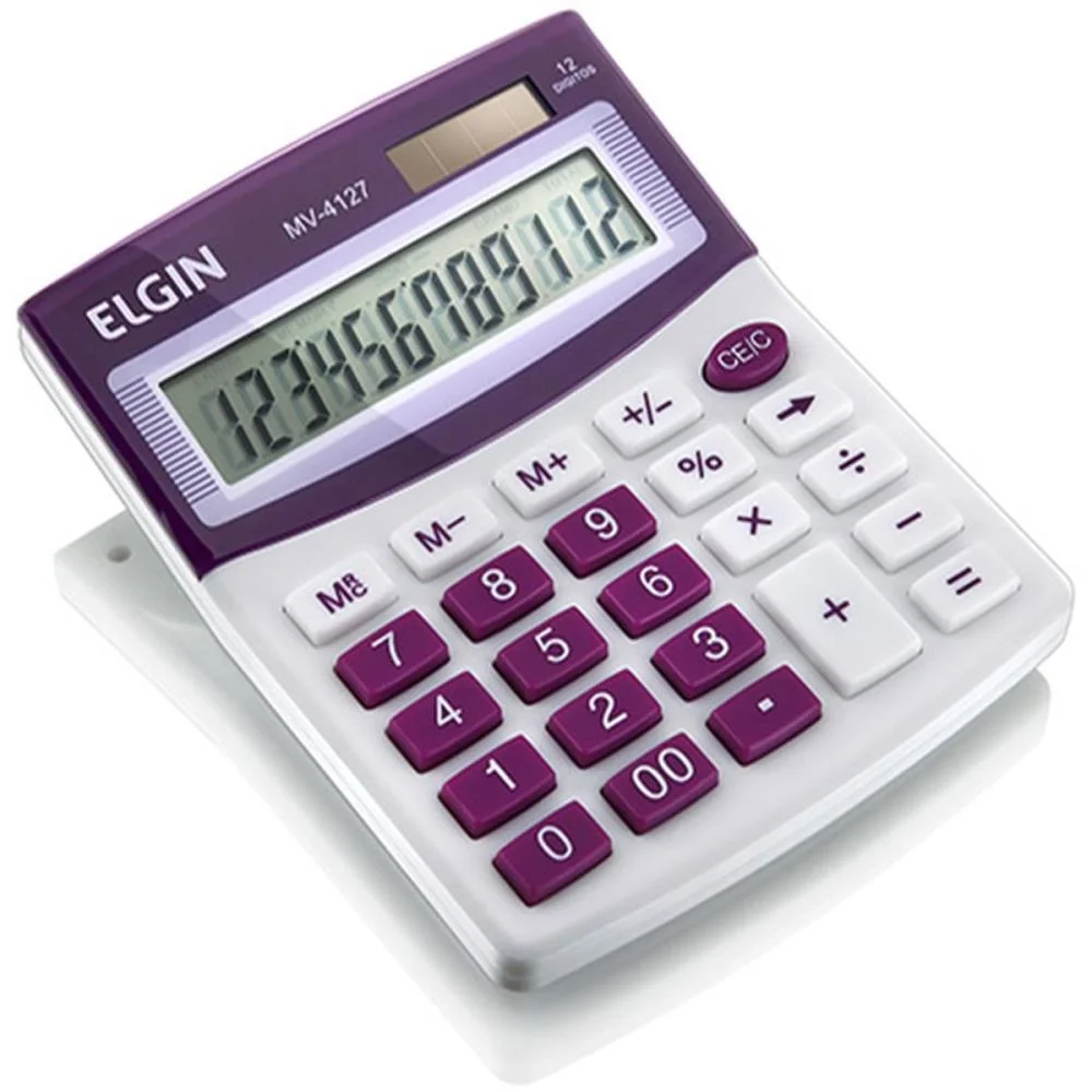 Calculadora De Mesa 12 Digitos Mv4127 Roxa Elgin - imagem 2