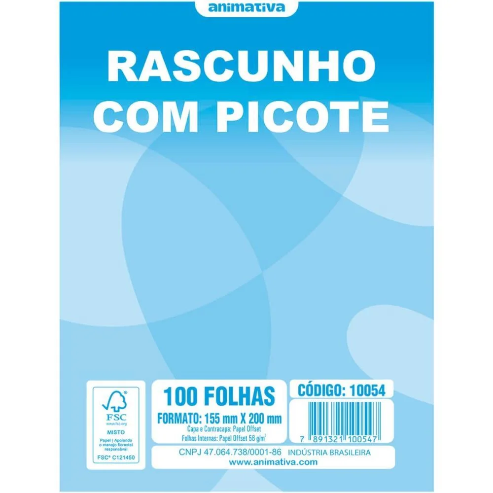Bloco Para Rascunho C/Picote E Grampo 100F.160X225 Animativa (Pct.c/10) - imagem 3