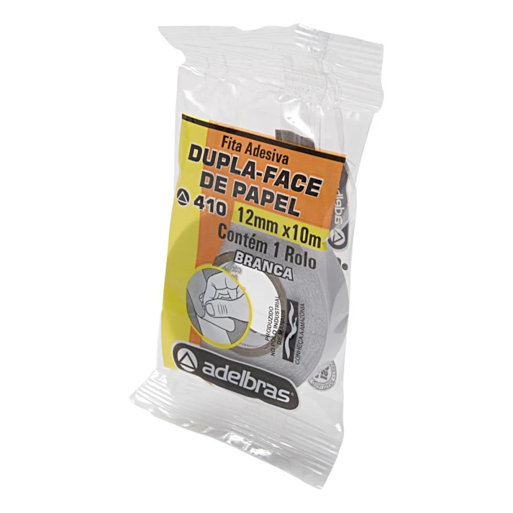 Fita Dupla Face Flow-Pack 12Mmx10Mts. Adelbras - imagem 3