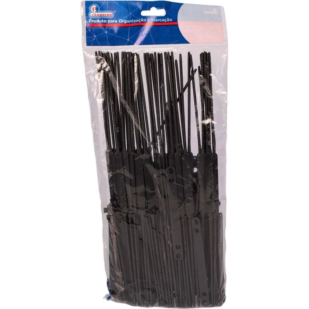 Grampo Trilho Plastico Pequeno Até 200Fls. Preto Carbrink (Pct.c/50) - imagem 4