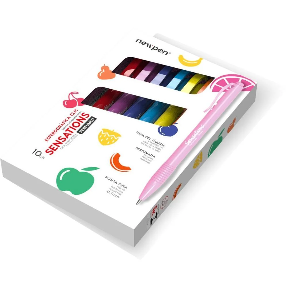 Caneta Esferografica Clic Sensations 10 Cores Perf. Newpen (Estojo) - imagem 3