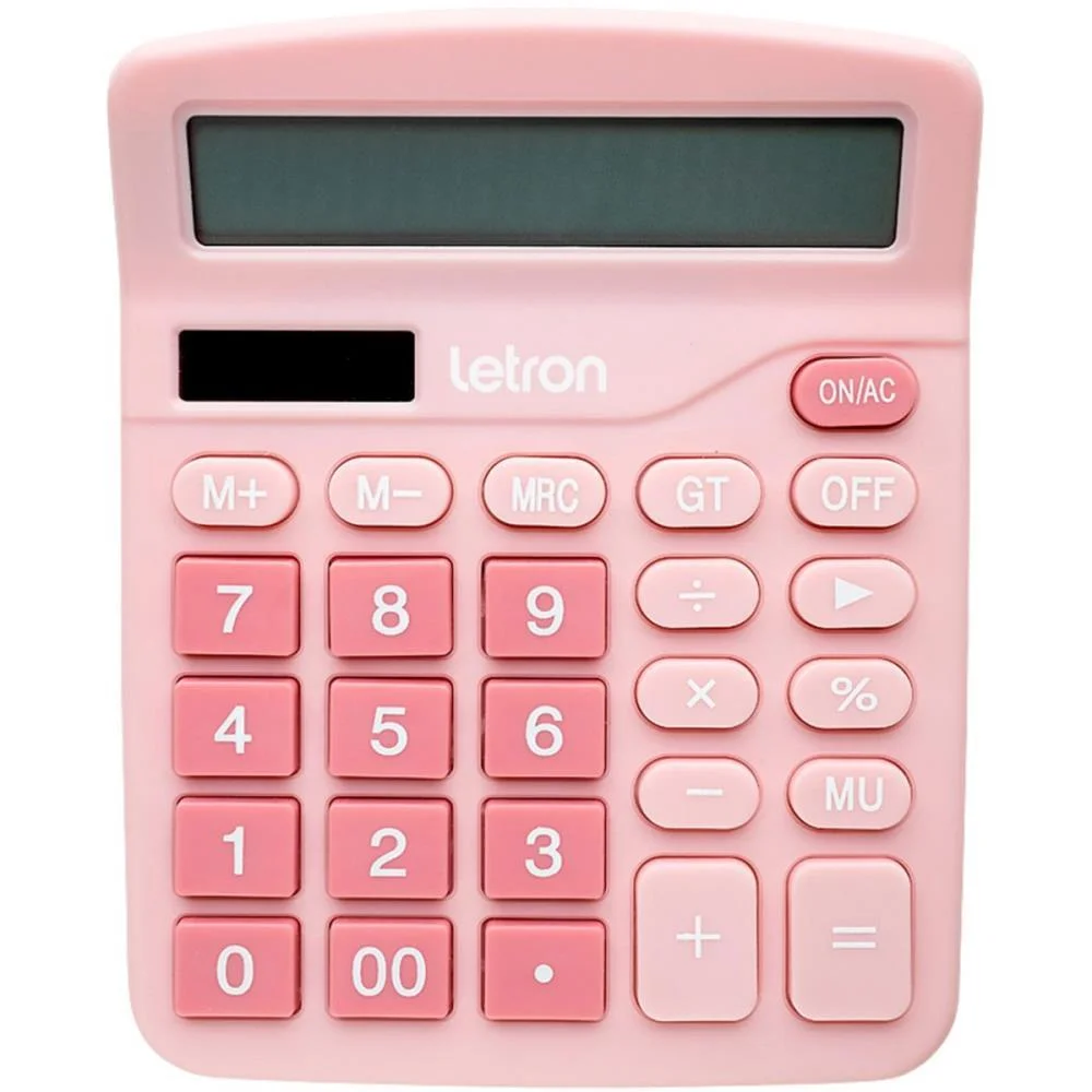 Calculadora De Mesa 12 Dig. Rosa Neo Solar Leonora - imagem 2